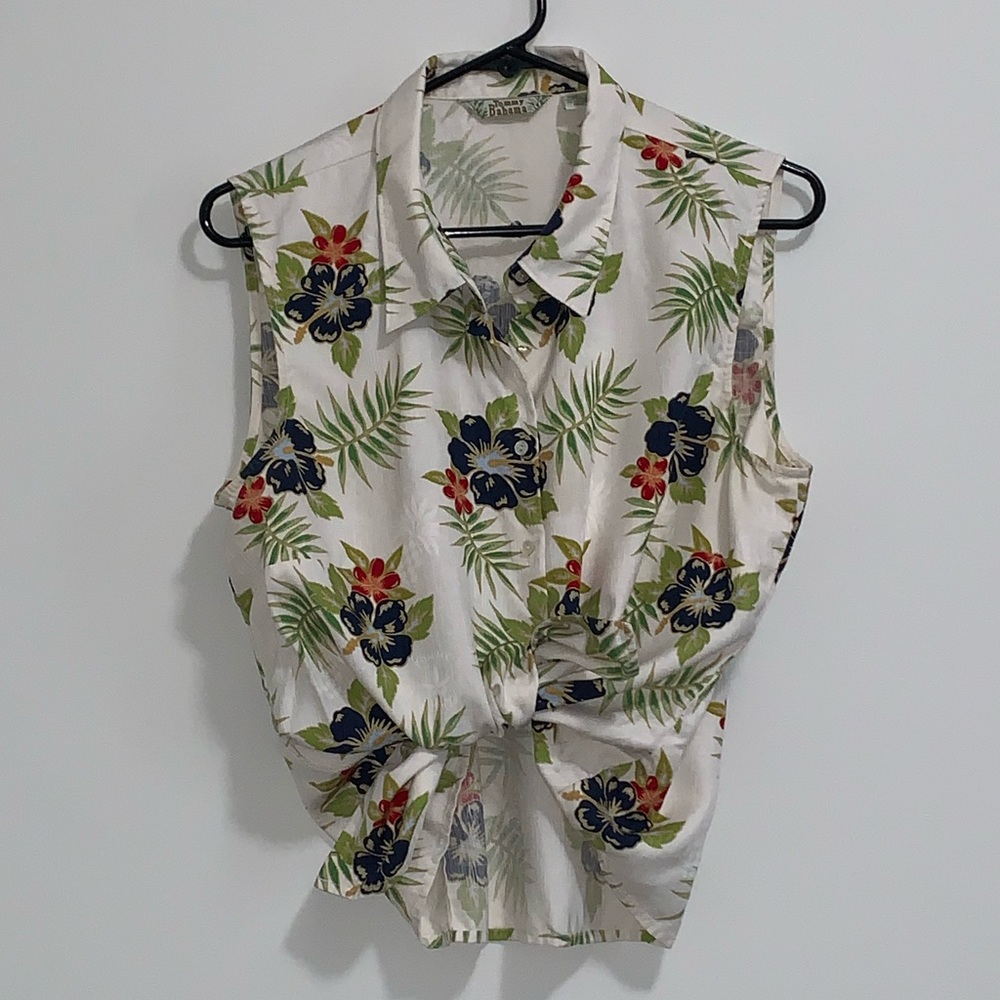 Sleeveless Hawaiian Shirt 🌺 vintage & trendy